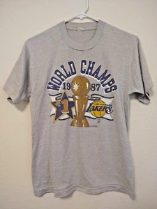 1987 Los Angeles Lakers NBA Finals Championship T-Shirt New Medium M - Picture 1 of 7