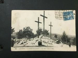 Alte animierte Postkarte 1926 LOURDES Gipfel von Kalvarienberg - Les Troix Croix - Bild 1 von 2