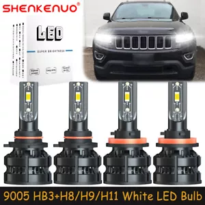 For Jeep Grand Cherokee 2013-2017 9005+H11 LED Headlights Bulbs High Low Beam Z8 - Picture 1 of 18