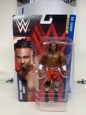 RARE WWF / WWE Isaiah Swerve Scott Red Variant Wrestling Action Figure Mattel Cover