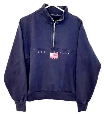 Usado en Excelente Condición Brandy Melville Cuello 1/4 Cremallera Manga Larga Pull Over Sudadera XL Azul Marino Foto 1 de 4