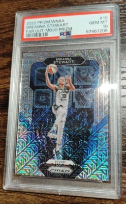 2022 Prizm WNBA Breanna Stewart FAR OUT MOJO/25 PSA 10! POP 2! 2xMVP! - Image 1 of 2