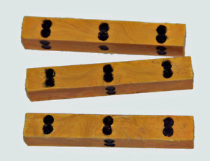 Lot de 3 dés en bois faits à la main - Parfait pour les jeux Ludo et Chopad fabriqués en Inde