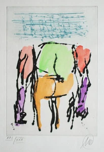 Markus Lüpertz Kunst Regeln geben Neoexpressionismus sign aquar Radierung 21/30 - Bild 1 von 4