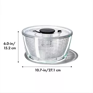 Giratorio para ensaladas de vidrio OXO Good Grips, grande/6,22 cuartos, transparente - Imagen 1 de 10