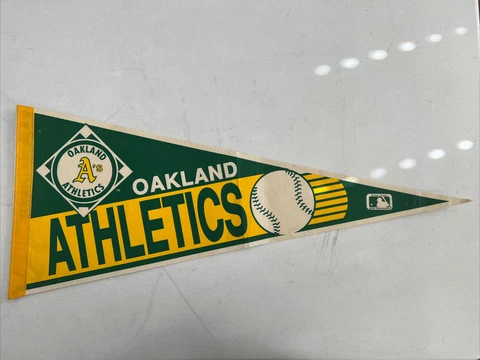 Vintage 90s Oakland Athletics Diamond Batterman 30x12 Pennant Cover
