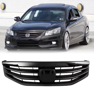 For 2011 2012 Honda Accord Front Bumper Upper Gloss Black Mesh Grill Grille - Picture 1 of 8