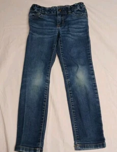 Wonder Nation Girls Super Straight Jeans- Size 6 with Adjustable Waist Med Wash - Picture 1 of 6