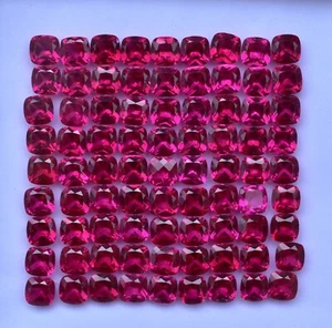 72 Pcs Natural Blood Red Mozambqiue Ruby AGL Certified 6 x 6mm Stunning Gemstone - Picture 1 of 13