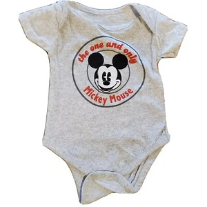 Mickey Mouse Bodysuit • Size 3-6 months • Disney Baby • Gray - Picture 1 of 2