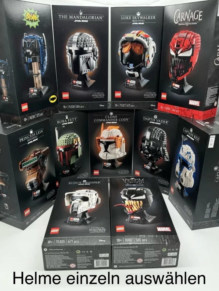 Lego Helme zum auswählen, Star Wars, Marvel, Batman, Boba Fett Venom Neu und OVP - Bild 1 von 1