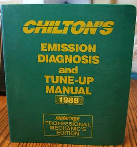 MANUAL DE PUESTA A PUNTO DIAGNÓSTICO DE EMISIONES PROFESIONAL DE CHILTON 1988 IMPORTACIÓN DOM. CARPETA - Imagen 1 de 4