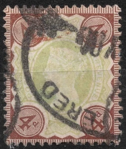 SG205 Sn:#116 used 1887  4d GREAT BRITAIN Queen Victoria Jubilee Issue - Picture 1 of 2