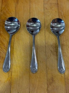 3er Set Edelstahl Runde Schüssel Suppenlöffel Band Wappen Design Schilf & Barton - Bild 1 von 3