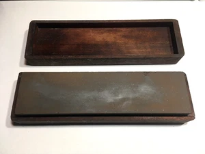 Vintage 1940er Dual Grit Wetzstein mit Holzkiste Bay State Machinist Ölstein - Bild 1 von 6