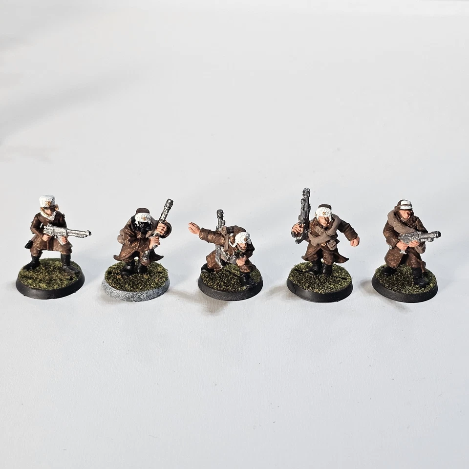 Warhammer 40k Imperial Guard Valhallan Ice Warriors Metal Painted Vintage 5 Pc - Image 1 of 4