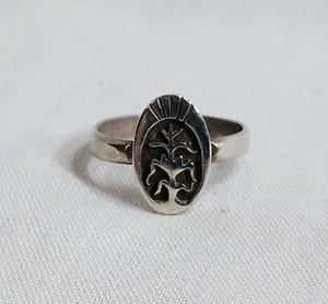 Indian Cornstalk Corn Stalk Ring w/ Jason Takala style cloud mark Size 5.5 Hopi - Foto 1 di 7