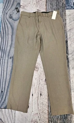 Pantalones Van Heusen Traveler Calce Ajustado Flexible Cintura Nuevos con Etiquetas Marrón Sin Planchar Talla 33x30 Foto 1 de 4