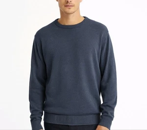 Cutter & Buck Sweater Blue Mixed Stitch Crew Neck Long Sleeve Cotton Size XL/TG - Picture 1 of 7