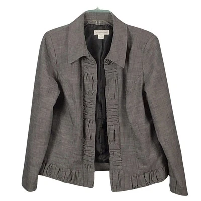 Christopher & Banks Blazer Womens Gray with Black Liner Medium Retro Goth Career - Image 1 of 4