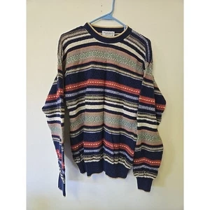 Maglione maglia a righe vintage Tricots St. Raphael made in USA colorato L - Foto 1 di 7