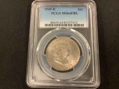 1949-D Franklin Half Dollar PCGS Graded MS64 Full Bell Lines! - Image 1 of 2