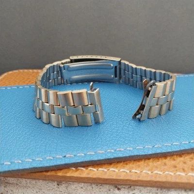 18 мм позолоченный плоский конец развертывания nos неиспользованный 1970-х винтажный ремешок для часов - Изображение 1 из 4