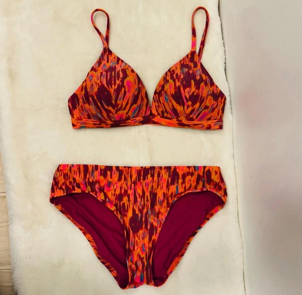 ¡Traje de baño Lululemon! Tobogán de agua rosa y naranja conjunto de bikini para mujer ¡Talla pequeña! Foto 1 de 4