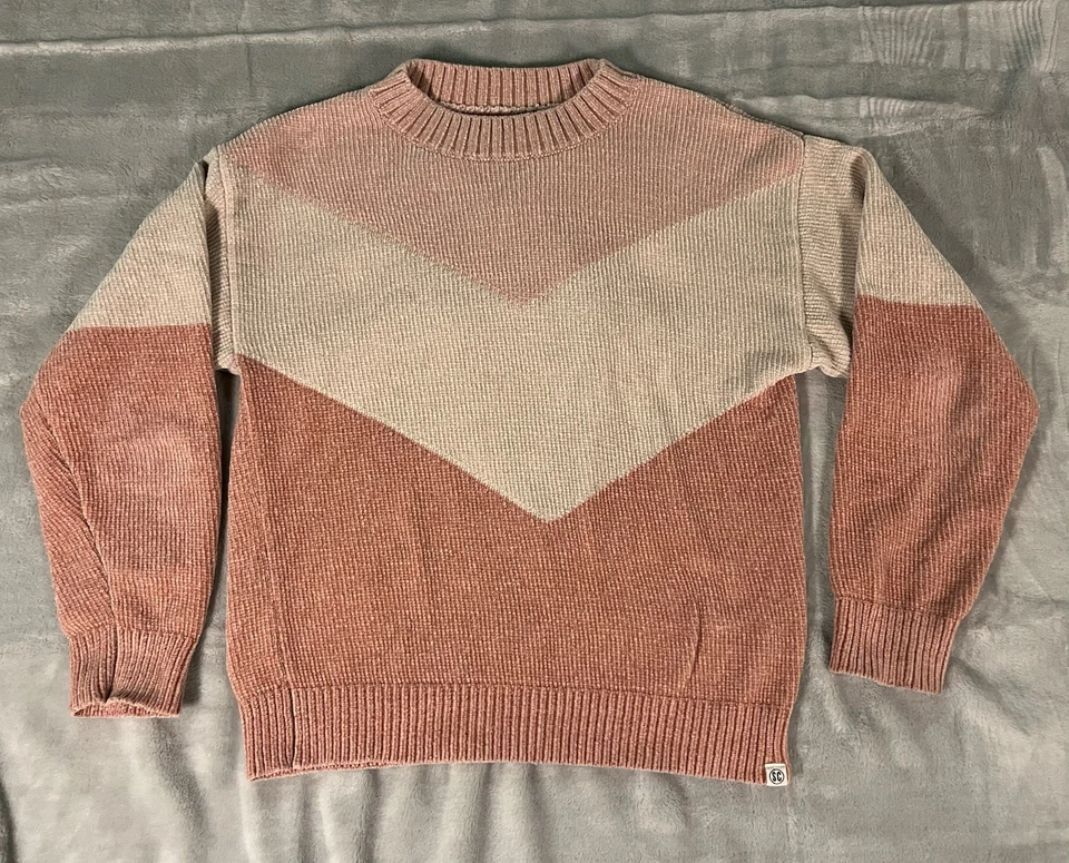 Suéter Sovereign Code Niños Talla 10 Sima Chenille Melocotón Chevron SVRN Acogedor Suave Foto 1 de 4