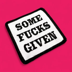Some F*cks Given – Embroidered Patch 3" Black and White - Picture 1 of 6