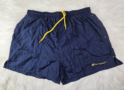 复古 90 年代 Champion 泳裤 尺寸(L) 蓝色嵌入标志 1990 年代 — 第 1/4 张图片