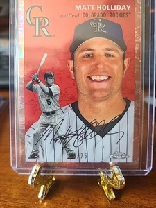 MATT HOLLIDAY 2023 TOPPS CHROME Platinum ROSE GOLD REFRACTOR # /75 ROCKIES - Picture 1 of 3