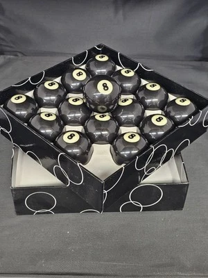 Lote de 16 2-1/4" h  Bola de billar de repuesto tamaño reglamentario ocho #8 Foto 1 de 3