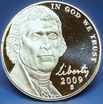 2009-S Proof Jefferson Nickel. Very Nice DCAM Finish. Limited Supply! - Image 1 of 3