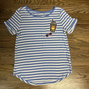 Girls Justice Striped Shirt Sequins 14 - Picture 1 of 6