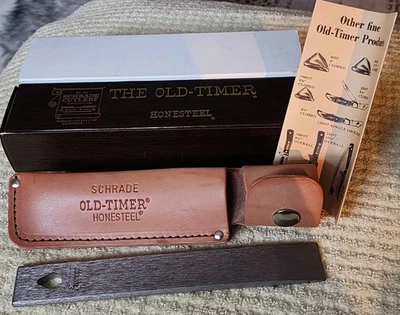 CUBERTERÍA VINTAGE SCHRADE "THE OLD TIMER" ACERO INOXIDABLE HS1 Y FUNDA - CAJA MARRÓN - NOS Foto 1 de 4