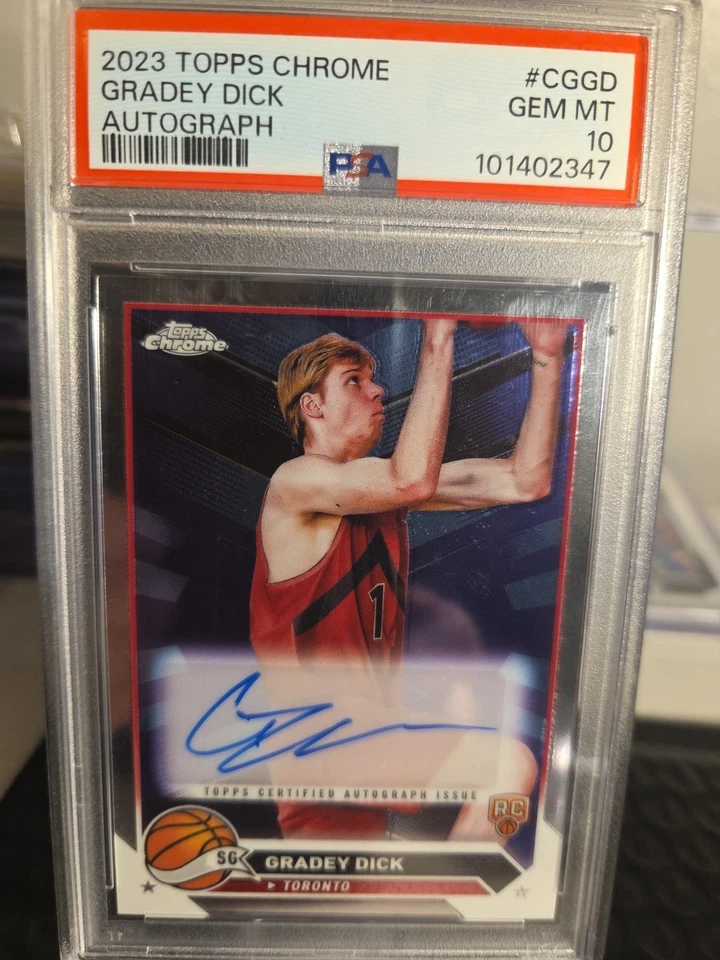 2023-24 Topps Chrome - Autographs Gradey Dick #CG-GD Refractor (AU, RC) - Image 1 of 2