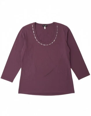 Top corto ARMANI JEANS para mujer manga 3/4 UK 20 2XL algodón púrpura GY11 Foto 1 de 4