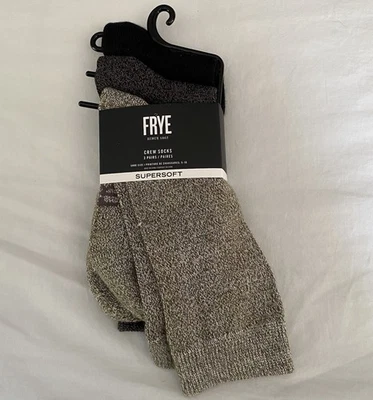 Calcetines Frye Crew para mujer talla 5-10 súper suaves 3 pares mezcla de poliéster clásicos NUEVO Foto 1 de 4