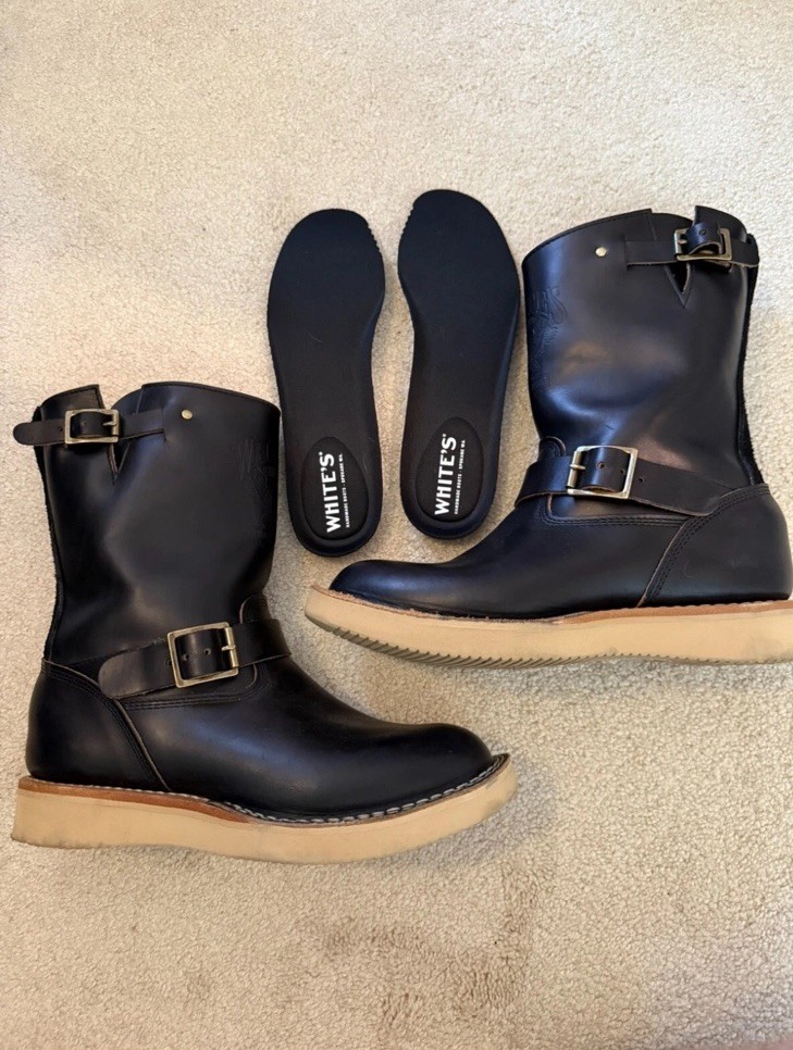 【NO/FAITH STUDIOS】NFS コンバット ブーツ 中古 ホワイト Whites Leather Black Boots for Men for Sale | Shop New