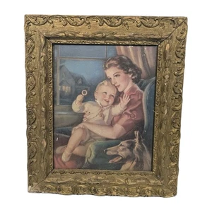 Marco de fotos madera dorada vintage ornamentado dorado yeso arte vintage 11 X 14 - Imagen 1 de 7