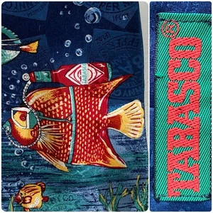Tabasco Fish Necktie Tie Novelty 100% Silk USA Ocean Coral Hot Sauce 4 x 58 - Picture 1 of 8
