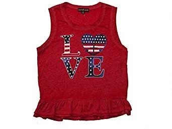 Tanque con volantes náuticos casi famoso junior americana rojo peplum amor ancla Foto 1 de 1