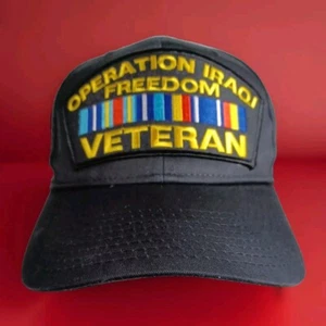 OPERATION IRAQI FREEDOM VETERAN Black Baseball Cap With Emblem, USA - Picture 1 of 7