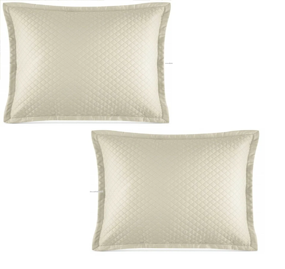 Ralph Lauren Wyatt Hollywood Crema 2 fundas de almohada estándar NUEVO $260 Foto 1 de 1