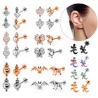 Cartilage Tragus Helix Ear Stud, Crystal Earring, Internally Threaded Gem Labret