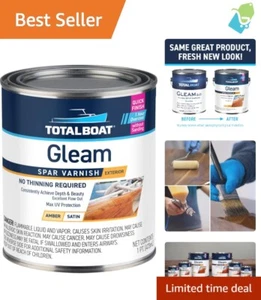 Gleam Low-Sheen Marine Varnish - Quick Drying Satin Finish for Wood & Furniture - Picture 1 of 11