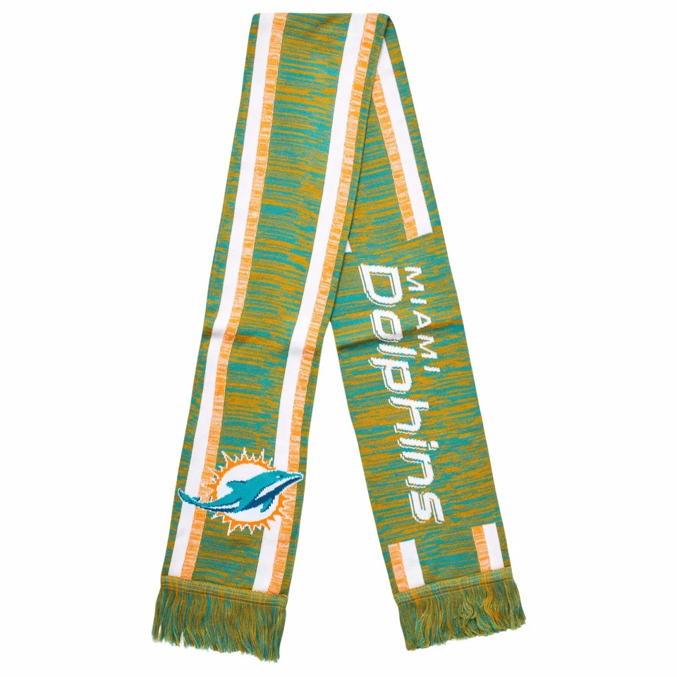 Miami Dolphins Scarf - Knit Color Blend - Winter Neck Double Sided Team Logo  - Image 1 of 1