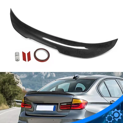 For 12-18 BMW F30 & F80 M3 Carbon Fiber Color PSM Style Rear Trunk Spoiler Lip - Image 1 of 4