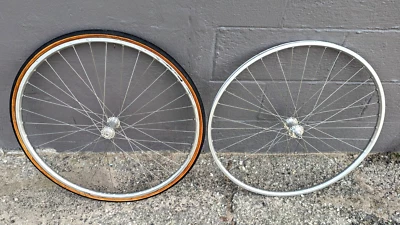 Vintage Hi-E wheelset silver 27" 36 hole sewup - Image 1 of 4